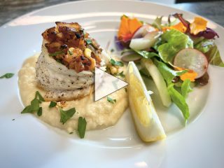 apple and corn stuffed flounder